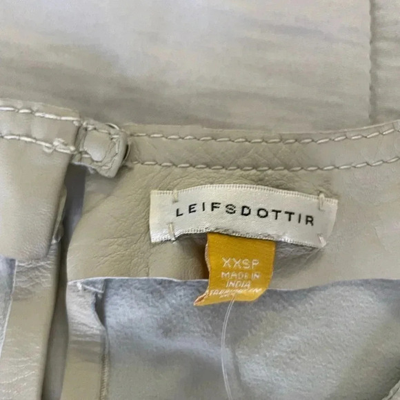 Anthropologie Leifsdottir beige eyelit leather top - Picture 7 of 13